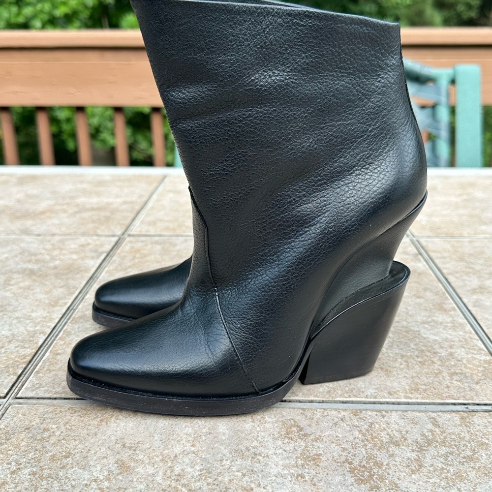 Theykens' Theory Black Leather Boots Women's - Picture 9 of 16